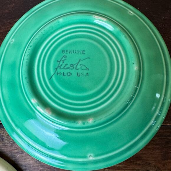 FiestaWare Set of 5 VINTAGE & Modern 6" Saucer Plate Ivory Red Light Green Rose - Picture 6 of 11